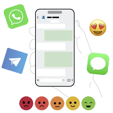 Smartphone displaying instant messaging icons