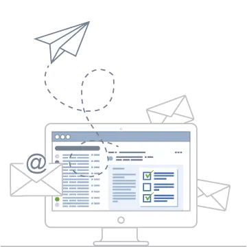 Screen with online survey received by email
